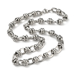 201 Stainless Steel Link Chain Necklace, Stainless Steel Color, 21.85 inch(55.5cm)(STAS-Z056-01P)