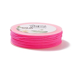Braided Nylon Threads, Dyed, Knotting Cord, for Chinese Knotting, Crafts and Jewelry Making, Deep Pink, 1.5mm, about 13.12 Yards(12m)/Roll(NWIR-E023-1.5mm-31)