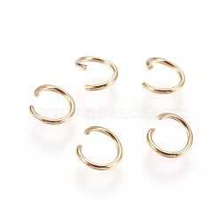 304 Stainless Steel Open Jump Rings, Golden, 20 Gauge, 6x0.8mm, Inner Diameter: 4.5mm, about 500pcs/bag(STAS-P212-19G-03)