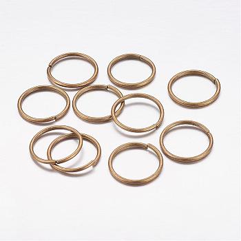 Iron Jump Rings, Open Jump Rings, Cadmium Free & Nickel Free & Lead Free, Antique Bronze, 14x1.5mm, Inner Diameter: 11mm, about1800pcs/1000g