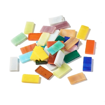 Mosaic Tiles Glass Cabochons, for Home Decoration or DIY Crafts, Rectangle, Mixed Color, 20x10x3mm, about 700pcs/1000g