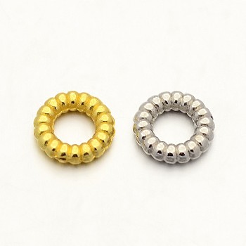 Ring Zinc Alloy Spacer Beads, Mixed Color, 6x1.4mm, Hole: 3mm