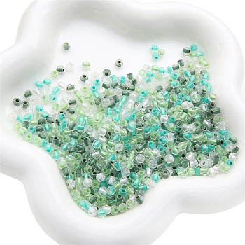 100Pcs Transparent Glass Beads, Faceted, Bicone, Medium Sea Green, 4.5x3.5mm, Hole: 1.6mm, 100pcs/set