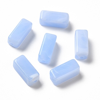 Transparent Acrylic Beads, Two Tone, Cuboid, Cornflower Blue, 13.5x5.5x5.5mm, Hole: 1.6mm, about: 1150pcs/500g