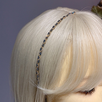 Alloy Rhinestone Hair Bands, Hair Accessories for Woman Girls, Emerald, 150x130mm