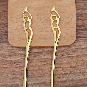 Alloy Hair Sticks, Long-Lasting Plated, Hair Accessories for Woman, Golden, 148x16mm