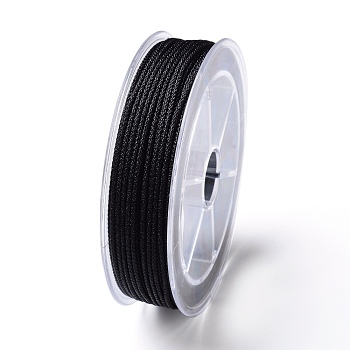 Braided Nylon Threads, Mambo Thread, for Jewelry Making, Black, 1.5mm, about 19.68 yards(18m)/roll