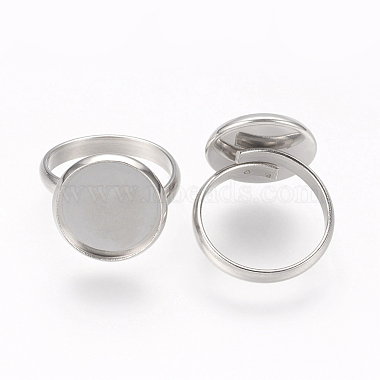 Componentes de anillos de dedo de 304 acero inoxidable ajustables(STAS-L193-P-14mm)-2