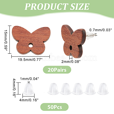 dicosmetic 20 pares de fornituras de aretes de madera de nogal(WOOD-DC0001-02)-2