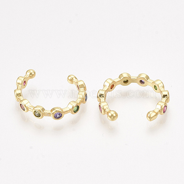 Brass Cubic Zirconia Cuff Earrings(EJEW-S201-183)-2