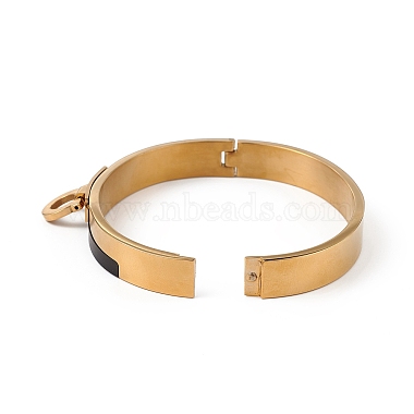placage ionique (ip) 304 bracelet articulé à breloques rondes en acier inoxydable pour femme(BJEW-P294-02G)-3