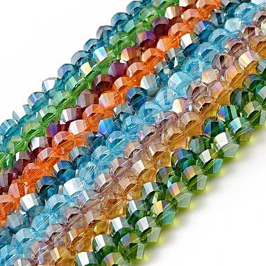 10mm Mixed Color Twist Electroplate Glass Beads