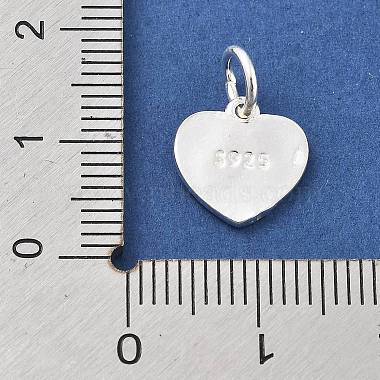 925 Charms de corazón de plata de ley con la frase "Sé mío"(STER-S009-11B-S)-3