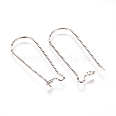 304 Stainless Steel Hoop Earrings Findings Kidney Ear Wires(STAS-L216-22A-P)-2