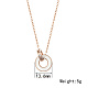 Roman Numerals Natual Shell Interlocking Rings Pendant Necklace with Stainless Steel Cable Chains(PT5886)-1