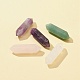 5Pcs 5 Styles Natural Mixed Gemstone Double Terminal Pointed Pendants(G-FS0005-57)-1