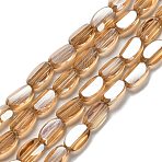 Electroplate Glass Beads Strands, Oval, Faceted, Peru, 6x3.5x2.5mm, Hole: 1mm, about 53~54pcs/strand, 11.73''~12.01''(29.8~30.5cm)(EGLA-P064-01A-PL01)