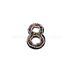 Number Colorful Rhinestone Patches, Sew on Appliques, Costume Accessories, for Clothes, Bag Pants, Shoes, Cellphone Case, Num.8, 56x33x6mm(DIY-WH0308-25H)