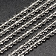 Synthetic Quartz Round Bead Strands, Clear, 4mm, Hole: 1mm, about 100pcs/strand, 15.7 inch(PIEG-J002-16-4mm)