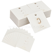Plastic Ring Display Cards, Square, White, 2-3/4x2-3/4 inch(7x7cm), 95~100pcs/bag(DIY-WH0209-42)