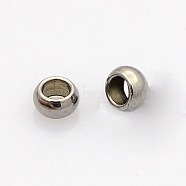 Rondelle 304 Stainless Steel Bead Spacers, Stainless Steel Color, 3.5x1.3mm, Hole: 2mm(STAS-N020-01-3.5mm)