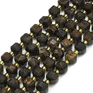 Natural Bronzite Beads Strand, Faceted, Cube, 6.5~7.5x6.5~7.5x6.5~7.5mm, Hole: 1.2mm, about 43~44pcs/strand, 15.35~15.55 inch(39~39.5cm)(G-I376-D66-01)