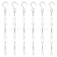 Stainless Steel Spinning Dual Clip Swivel Hooks, for Wind Spinners, Hanging Windsock, Wind Chimes Crystal Party Supply, Stainless Steel Color, 67~88mm, 30pcs/box(AJEW-CA0001-03)