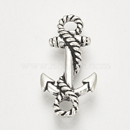 Tibetan Style Alloy Links connectors, Anchor, Cadmium Free & Lead Free, Antique Silver, 23x11x3mm, Hole: 2mm(X-TIBE-Q072-29AS-RS)