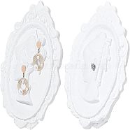 Fingerinspire 2 Sets 2 Style Resin Earring Jewelry Cameo Display Stand, with Plastic Holder, White, 13.8~14.2x10.6~11x1.3~1.5cm, Hole: 2~3mm, 1 set/style(EDIS-FG0001-49)