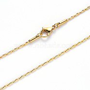 Vacuum Plating 304 Stainless Steel Coreana Chain Necklace, with Lobster Claw Clasp, Golden, 19.68 inch(50cm)x0.9mm(NJEW-S420-005B-G)