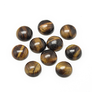 Natural Tiger Eye Cabochons, Half Round/Dome, 10x4~5mm(G-R416-10mm-35)