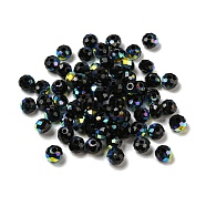 Electroplate Glass Beads, Rondelle, Black, 6x4mm, Hole: 1.4mm, 100pcs/bag(EGLA-Z004-01A-09)