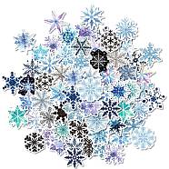 50Pcs Snowflake Paper Stickers, Self-Adhesive Stickers, for DIY Photo Album Diary Scrapbook Decoration, Mixed Color, 30~80mm(PW-WG08003-01)