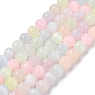 Macaron Color Natural Selenite Beads Strands, Dyed, Round, Mixed Color, 8mm, Hole: 1mm, about 47pcs/strand, 15.35''(39cm)(G-Q162-A01-02B-02)