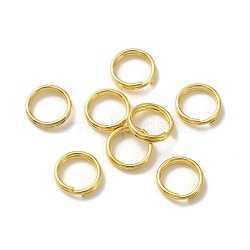 Brass Split Rings, Lead Free & Cadmium Free, Double Loops Jump Rings, Real 24K Gold Plated, 20 Gauge, 8x2mm, Inner Diameter: 6.3mm(KK-O143-28G)