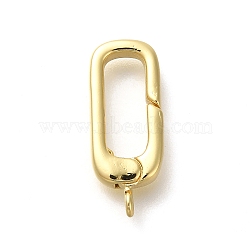 Rack Plating Oval Brass Spring Gate Rings, Long-Lasting Plated, Lead Free & Cadmium Free, Real 18K Gold Plated, 19x7.5x3mm, Hole: 1mm(KK-Z086-53G-04)