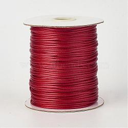Eco-Friendly Korean Waxed Polyester Cord, Dark Red, 2mm, about 90yards/roll(80m/roll)(YC-P002-2mm-1118)