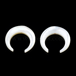 Natural White Shell Beads, Crescent Moon, 19x20x4~4.5mm, Hole: 0.8mm, about 6pcs/bag(SSHEL-N034-122A-03)