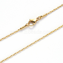 Vacuum Plating 304 Stainless Steel Coreana Chain Necklace Making, with Lobster Claw Clasp, Golden, 19.68 inch(50cm)x0.9mm(NJEW-S420-005B-G)