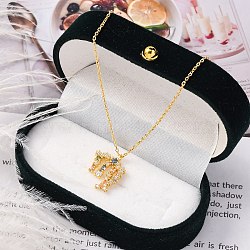 925 Sterling Silver Colorful Cubic Zirconia Constellation Pendant Cable Chain Necklaces for Women, Real 18K Gold Plated, Virgo, 13.74 inch(34.9cm), pendants: 10.5~17x8.5~15mm.(STER-R009-01G-10)