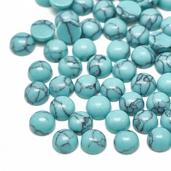 Synthetic Turquoise Cabochons, Dyed, Half Round/Dome, Medium Turquoise, 8x3.5mm(TURQ-S290-12C-8mm)