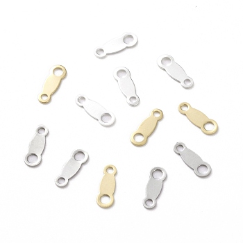 Brass Chain Tabs, Chain Extender Connectors, Long-Lasting Plated, Mixed Color, 9x3x0.5mm, Hole: 1.8mm and 1.2mm
