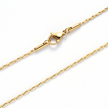 Vacuum Plating 304 Stainless Steel Coreana Chain Necklace, with Lobster Claw Clasp, Golden, 19.68 inch(50cm)x0.9mm