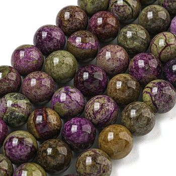 Natural Atlantisite Stichtite Beads Strands, Round, 12mm, Hole: 1.5mm, about 34pcs/strand, 15.35''(39cm)