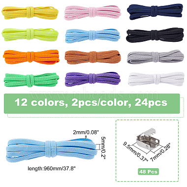 12Sets 12 Colors Elastic No Tie Shoe Laces(DIY-CA0004-21)-2