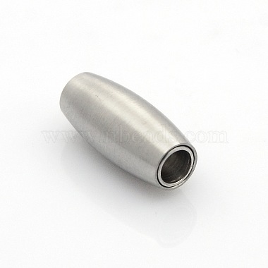 304 Stainless Steel Matte Surface Magnetic Clasps with Glue-in Ends(STAS-O042-A-12)-3