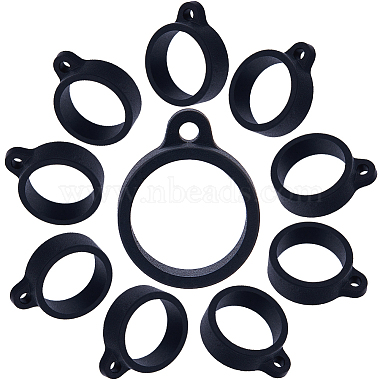 Black Ring Silicone Pendants