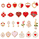 96Pcs 24 Styles Valentine's Day Alloy Enamel Pendants(ENAM-FH0001-65)-1