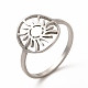 304 Stainless Steel Hollow Out Sun Finger Ring for Women(RJEW-K239-09P)-3