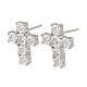 Brass with Rhinestone Stud Earrings(RB-Z001-02P)-2